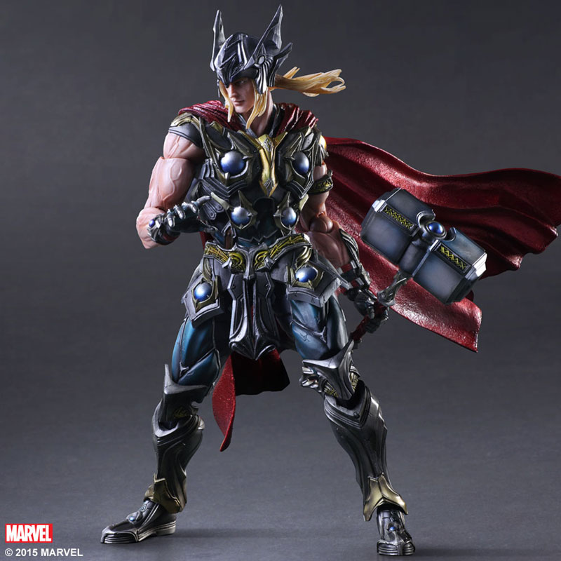 Illustration for article titled Play Arts Kai's Thor Comes With A Wonderfully Swoosh-y Hammer